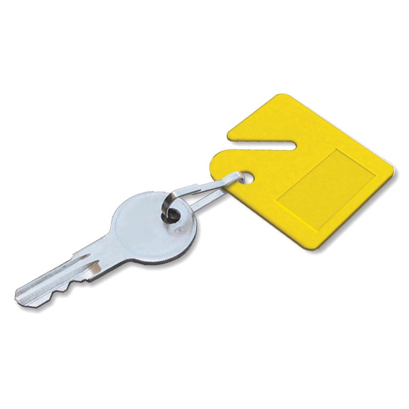 Lucky Line Square Slotted Cabinet Key Tag with Hooks and Labels, 20 Pack (2668020), Yellow - Image 4